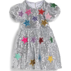 Lola and The Boys Sparkle Rainbow Star Dress (Toddler/Little Kid/Big Kid)