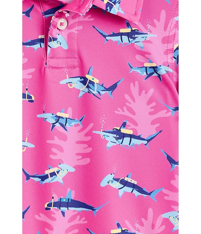 Chubbies Kids The Lil Great Pink Shark Performance Polo (Toddler/Little Kid) - Image 3