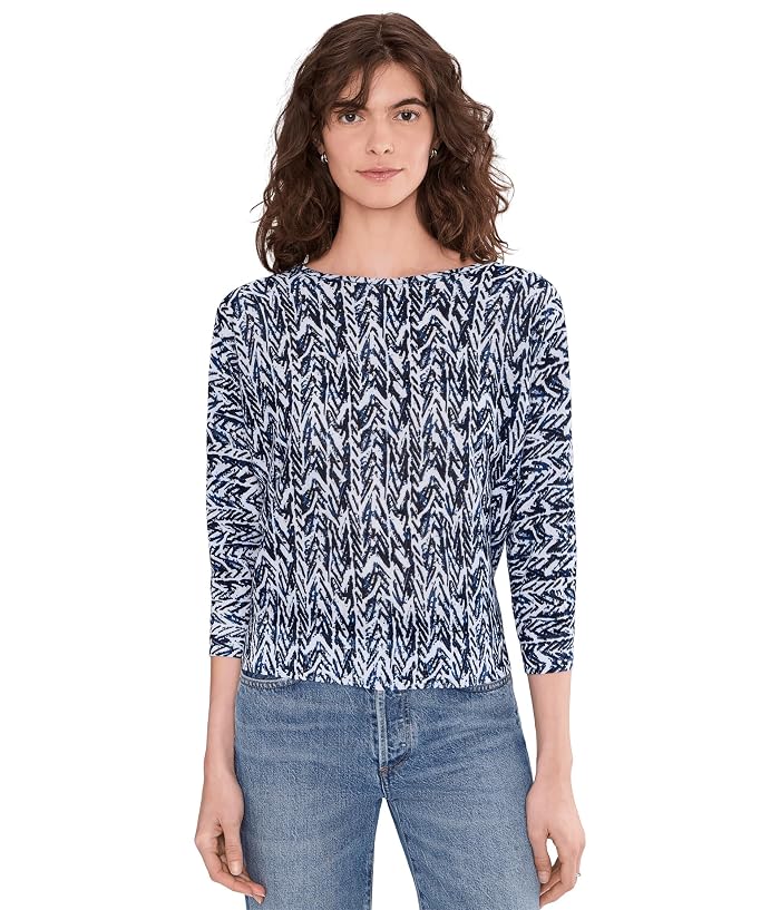 NIC+ZOE Indigo Crosshatch Sweater