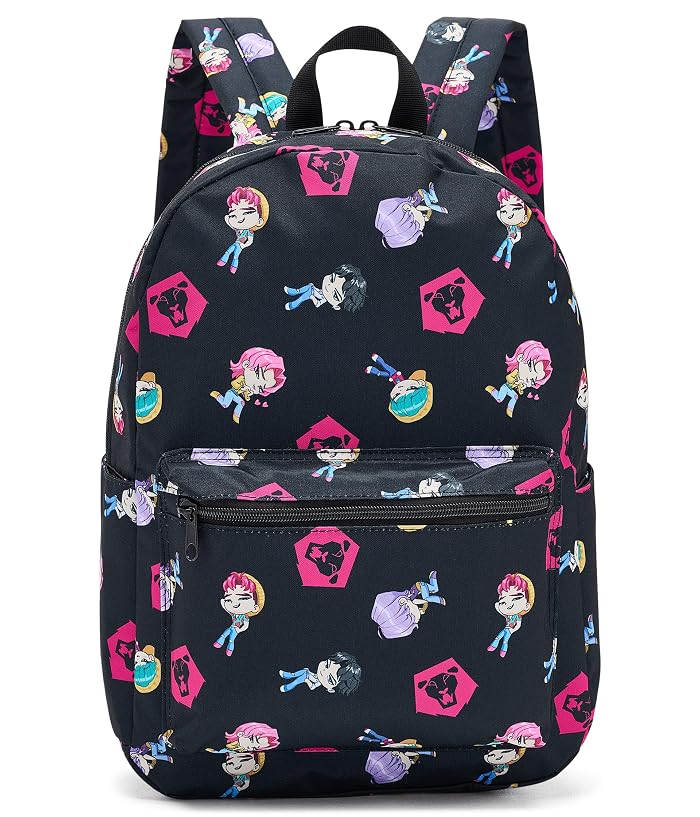 BIOWORLD Kids Kpop Demon Hunters Chibi Saja All-over Print 16.5” Adult Black Quick Turn Backpack (little Kid/Big Kid)