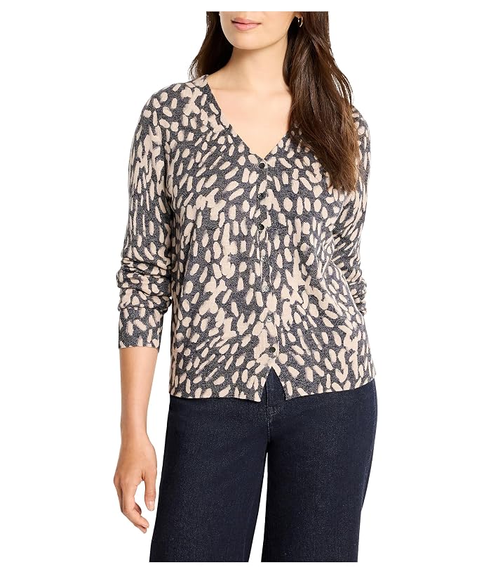 NIC+ZOE Petite Wild Dot Buttoned Up Pullover Sweater