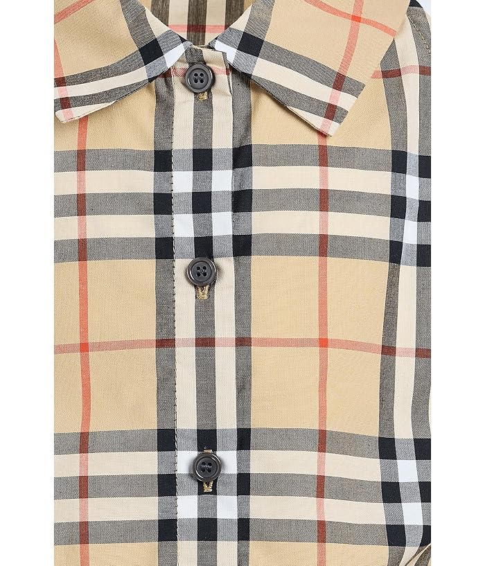 Burberry Kids Mabel Check Button Top (Little Kid/Big Kid) - Image 3