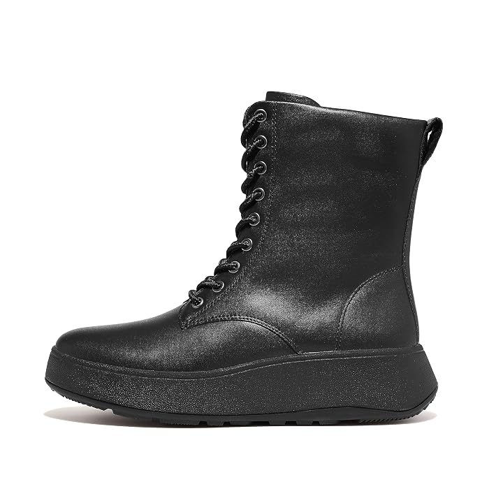 FitFlop F-Mode Leather Lace-Up Flatform Ankle Boots - Image 3