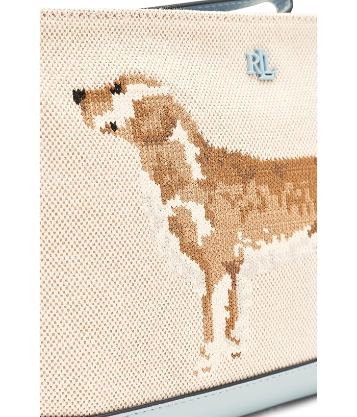Lauren Ralph Lauren Dog-embroidered Canvas Large Pouch - Image 4