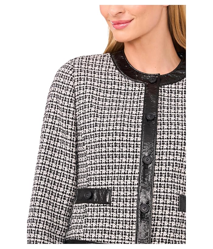 CeCe Long Sleeve Tweed Front Pocket Jacket - Image 3