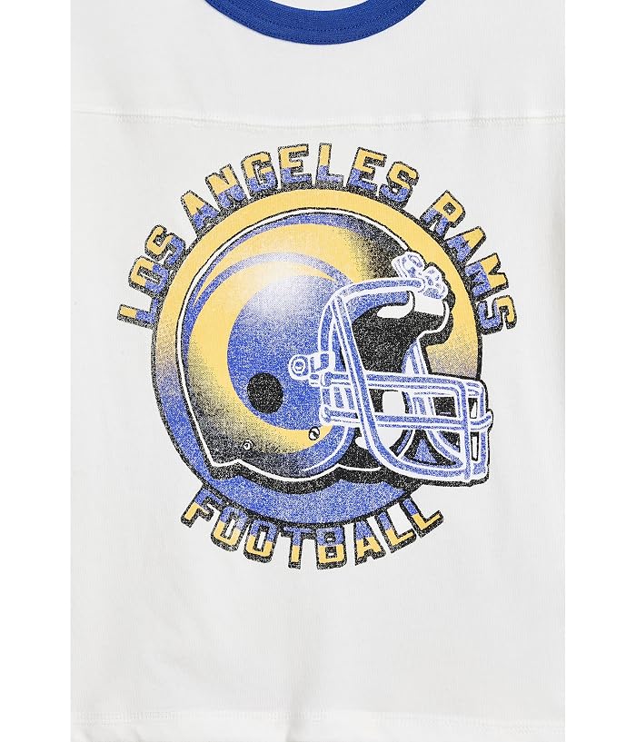 Junk Food Clothing Kids NFL Los Angeles Rams Striped Yoke Ringer Tee (Little Kid/Big Kid) - Image 3