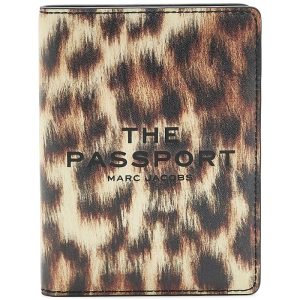 Marc Jacobs Leather Passport Case In Leopard