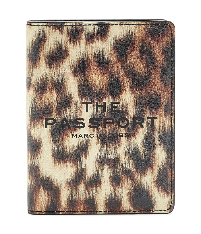Marc Jacobs Leather Passport Case In Leopard