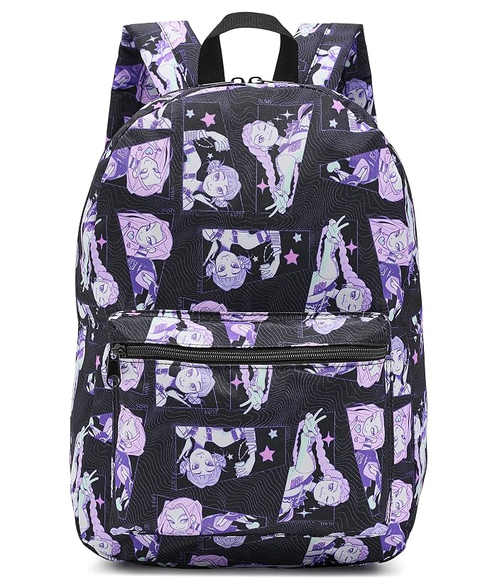 BIOWORLD Kids Kpop Demon Hunters Huntr/X Character Art 16.5” Adult Black Quick Turn Backpack (little Kid/Big Kid)