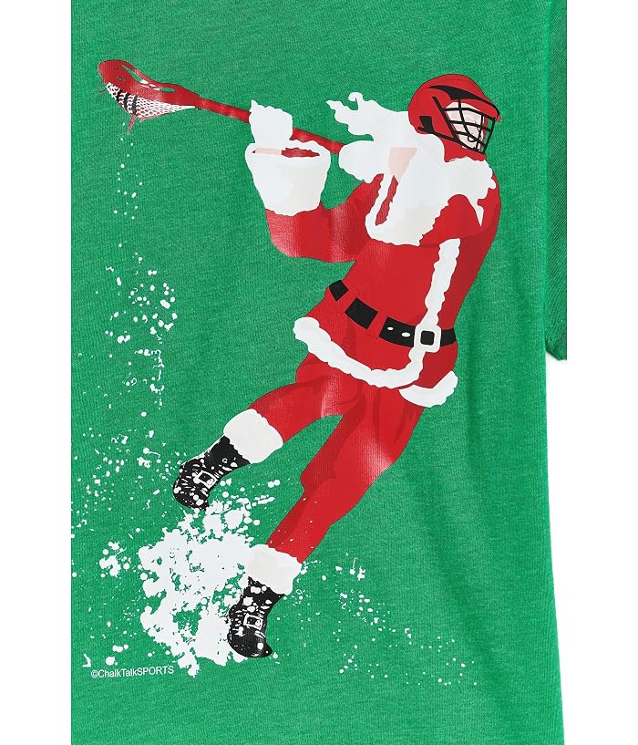 ChalkTalk SPORTS Guys Lacrosse Short Sleeve T-Shirt - Santa Laxer - Image 3