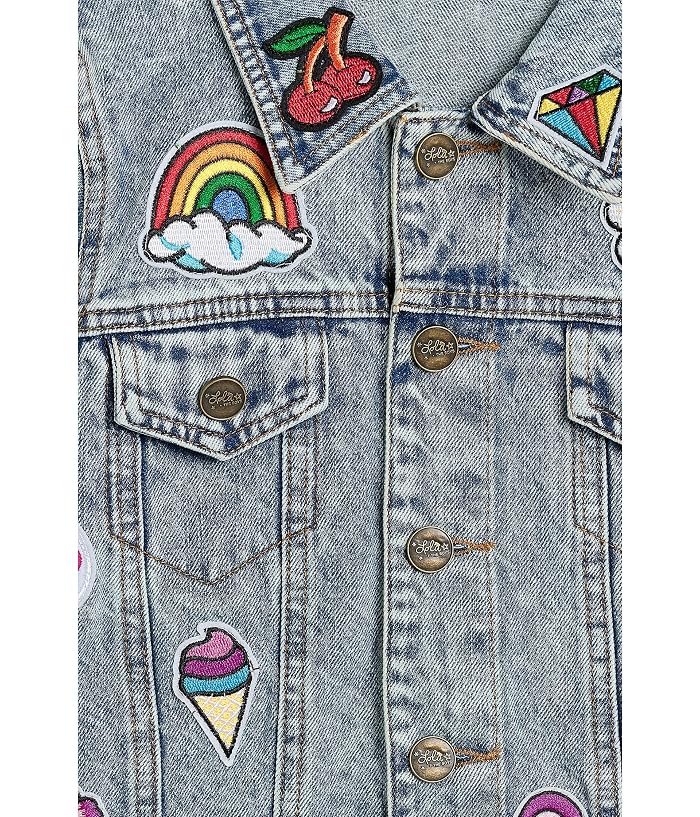 Lola and The Boys All About The Patch Crop Denim Jacket (Big Kid) - Image 3