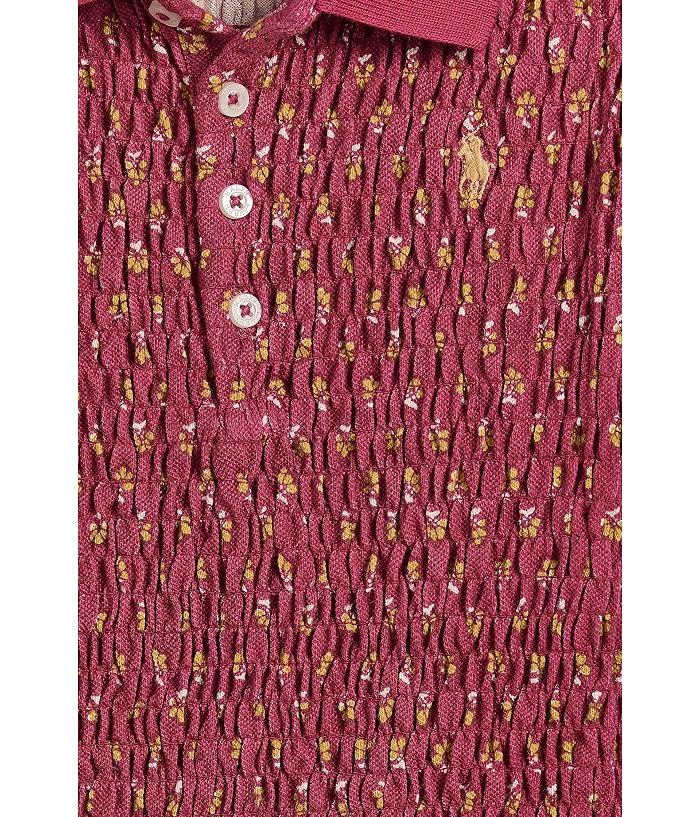 Polo Ralph Lauren Kids Floral Smocked Stretch Mesh Polo Dress (Big Kid) - Image 3