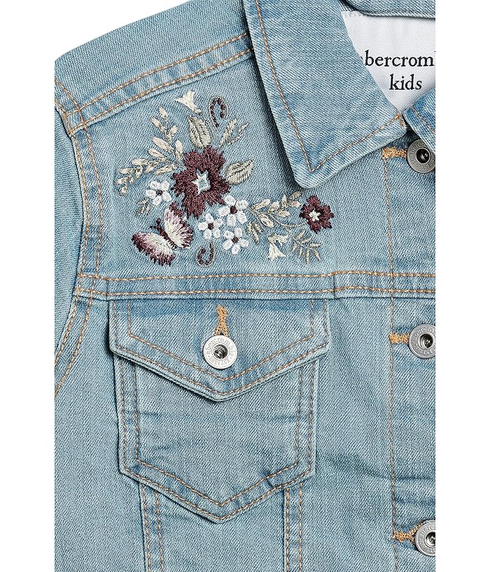 abercrombie kids Embroidered Denim Jacket (Little Kid/Big Kid) - Image 3